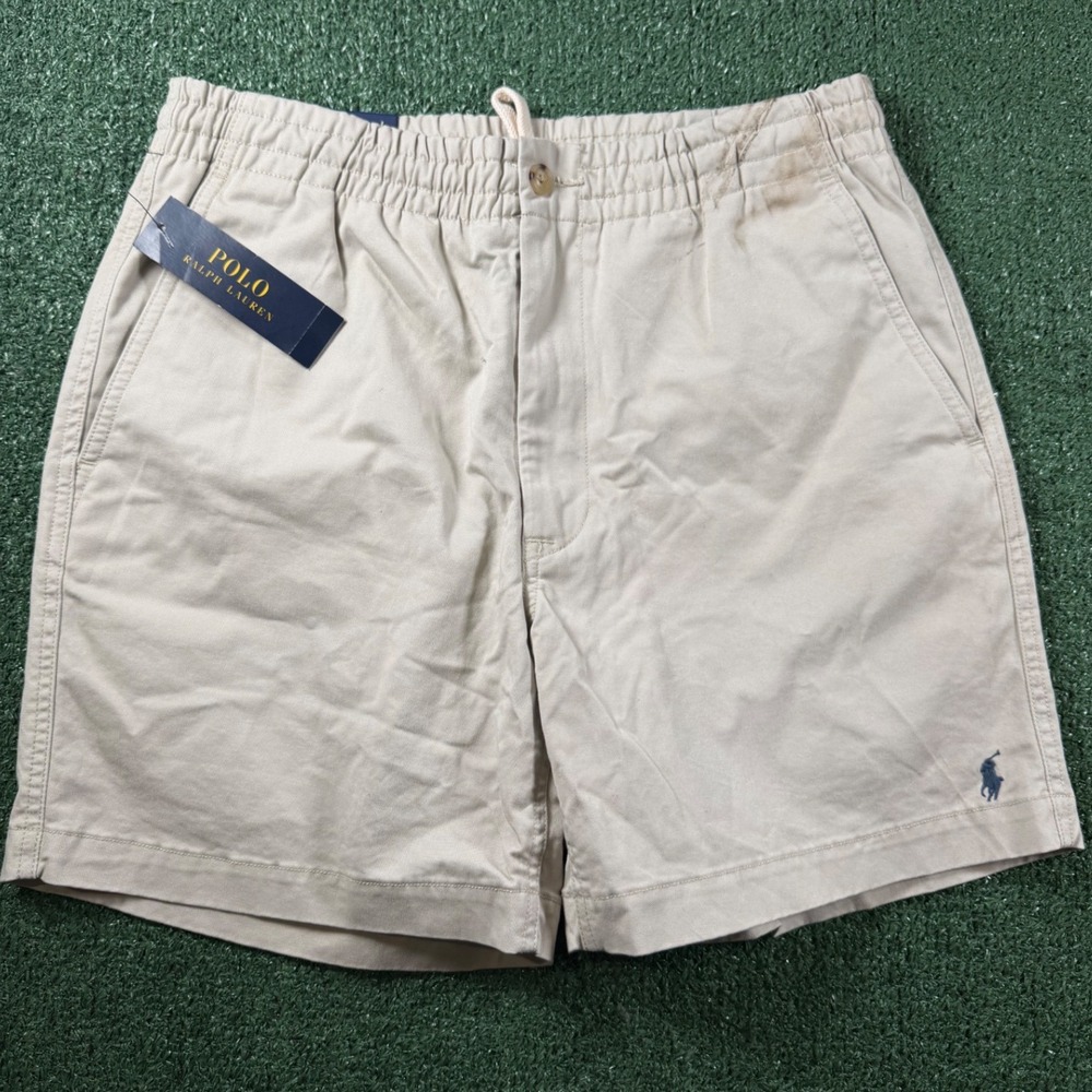 Polo Ralph Lauren Shorts Mens S Tan Good Classic Fit 6" Chino Elastic Waist